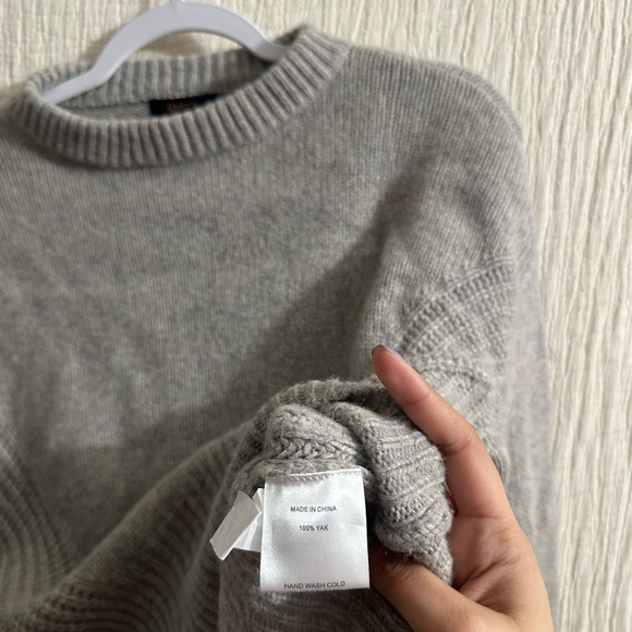 Quince 100% Yak Wool Pointelle Detail Relaxed Crew - Picture 6 of 7